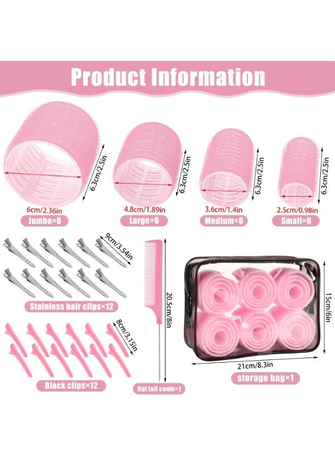 لوميا مجموعة لفافات شعر 50 قطعة، بكرات شعر بدون حرارة، بكرات تجميل للشعر ذات جودة صالون، مناسبة للشعر الطويل والمتوسط والقصير والشعر الكثيف والرفيع وللجزء الأمامي من الشعر، بأحجام 25 مم، 36 مم، 48 مم، 60 مم (24 قطعة بكرات شعر، 24 قطعة مشابك بطة، 1 مشط شعر و 1 حقيبة تخزين) - Image 2